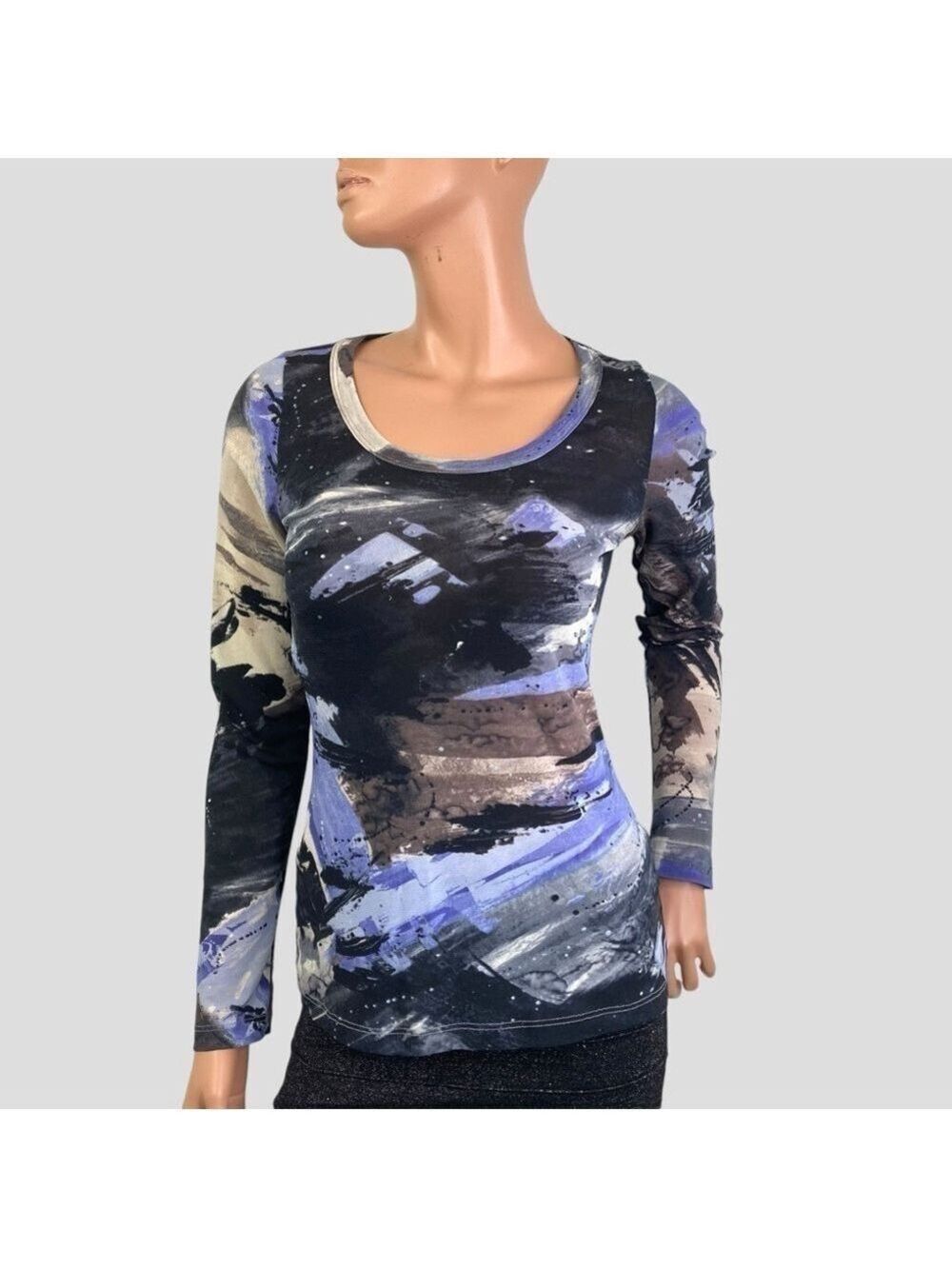 Karen Kane Mesh Top S Fairy Grunge Splatter & Brush Stroke Sparkle CyberGoth - Picture 2 of 15